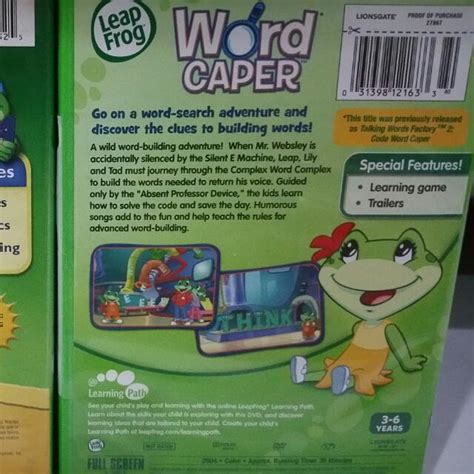 Leapfrog Letter Factory And Word Caper Dvd Babies And Kids On Carousell