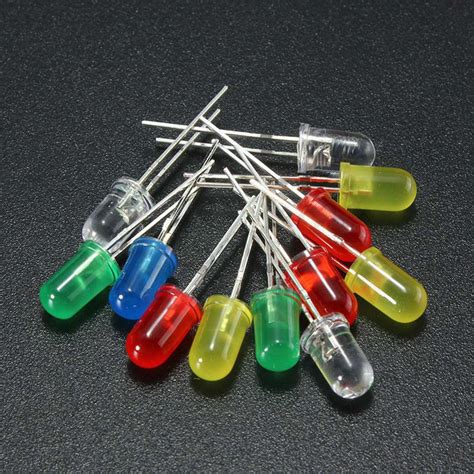 500pcs Led Light Emitting Diodes Round Head 2pin Assorted Diode Multicolor Ebay