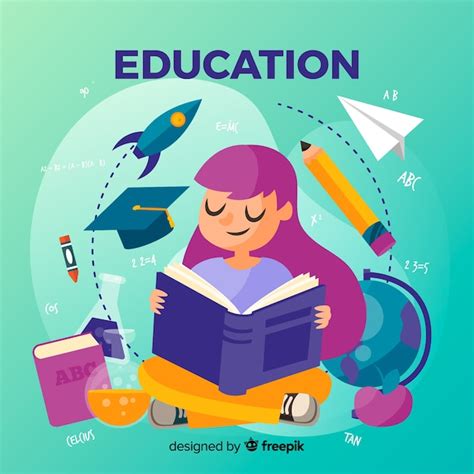 Premium Vector Lovely Education Concept With Flat Design