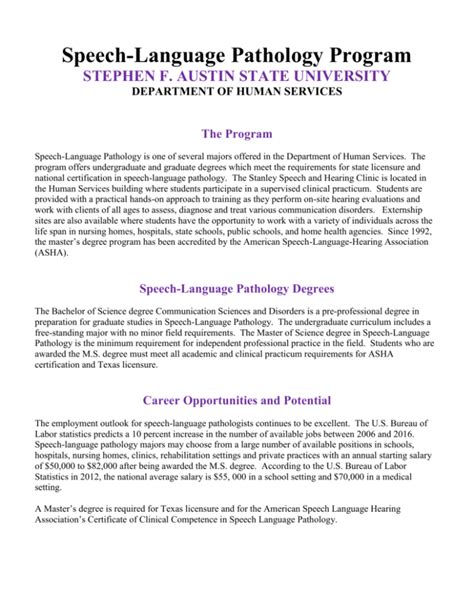 Speech Language Pathology Program