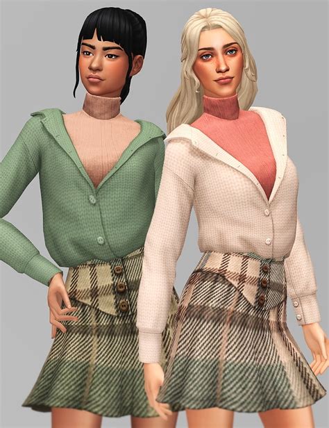 Nuts Cozy Set Of Sweaters And Skirts At Saurus Sims Sims 4 Updates