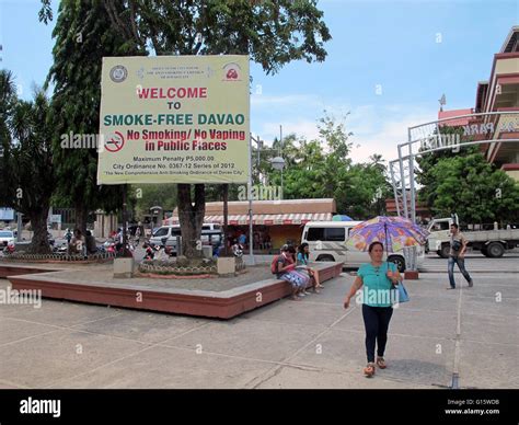 A Billboard That Reads Welcome To Smokefree Davao In Davao The