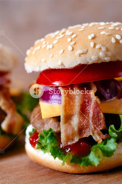 Bacon Cheeseburger Royalty Free Stock Image Storyblocks