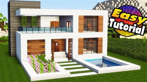 Minecraft Easy Modern House Tutorial Interior How To Build A House