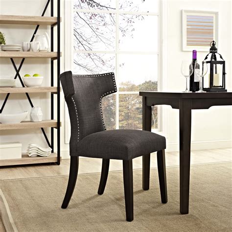 Choose from contactless same day delivery, drive up and more. Modway Curve Fabric Dining Chair Studded Nailhead Trim at ...