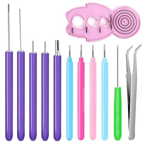 12 Pcs Quilling Tool Paper Quilling Slotted Tools Kits Different Sizes