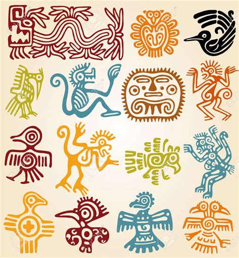 Simbolos Mayas Resumen Maya Pájaro Estilizado En El Fondo Sin Fisuras