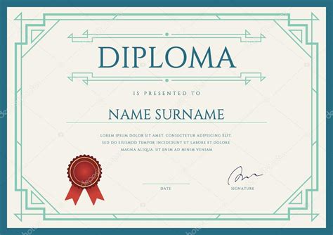Diploma O Certificado Plantilla De Diseño Premium Vector Gráfico
