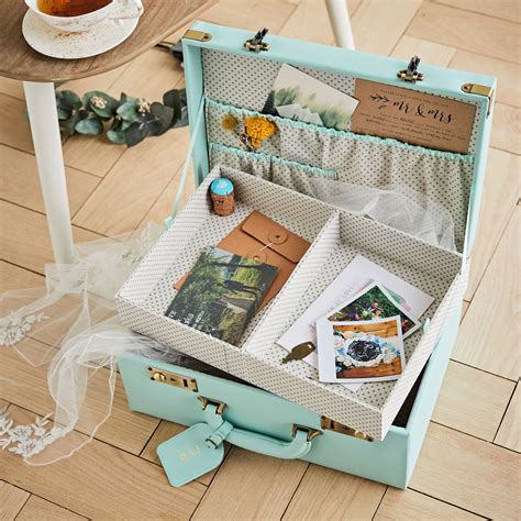 Personalised Wedding Memory Suitcase Keepsake Box By Meminio