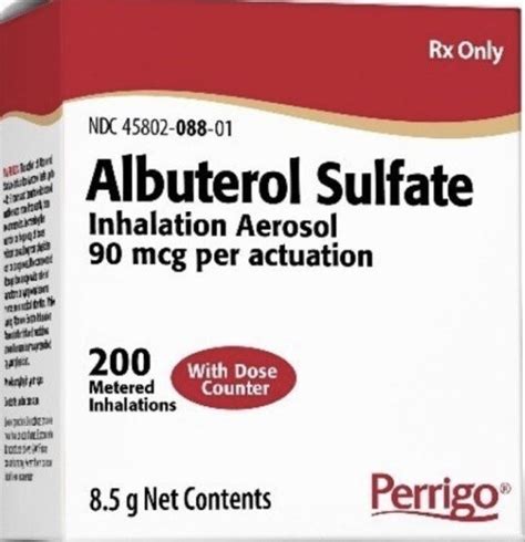 Albuterol Sulfate Proair 90 Mcg Inhaler 85 G