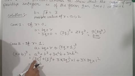 Use Of Euclid S Division Lemma Show That The Cube Of Any Positive Integers Is Of The Form 9m 9m