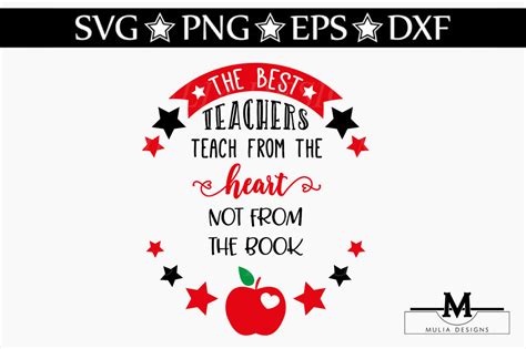 Best Teachers Teach From Heart Svg By Mulia Designs Thehungryjpeg