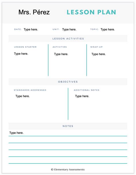 Simple Lesson Plan Templates Download For Free