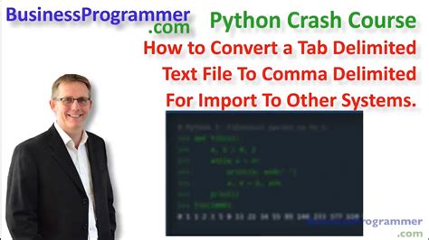 Convert Tab Delimited Text File To Csv Using Python Youtube