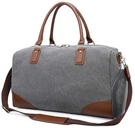 Gimay Weekend Travel Bag Women Overnight Duffle Canvas Tote Bags Grey Travel Bags For