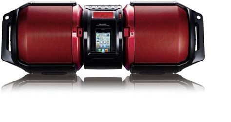 Sharp Gx M10 Red Dual Sub Portable Boombox Ipodiphone Dock Speaker