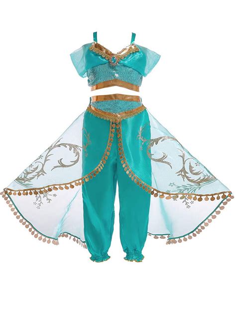 Women Us Aladdin Jasmine Princess Cosplay Women Girl Fancy Dress Up Party Costume Sets Clothing