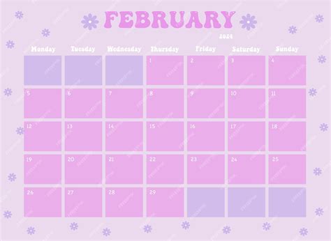Premium Vector February 2024 Calendar
