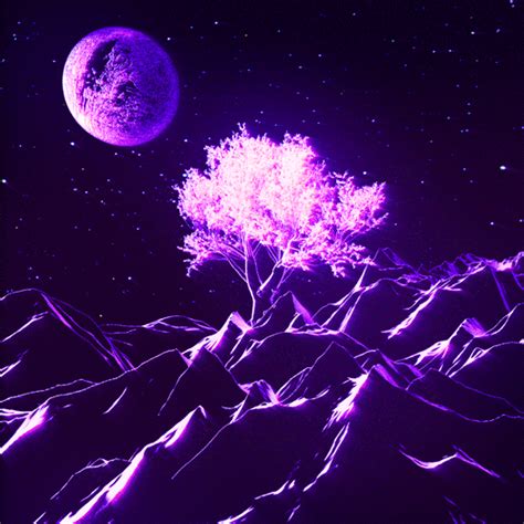 Full Moon Gif Animation Purple Violet Anime Wallpaper