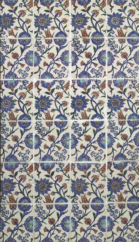 An Iznik Style Pottery Tile Panel Kutahya Turkey Circa