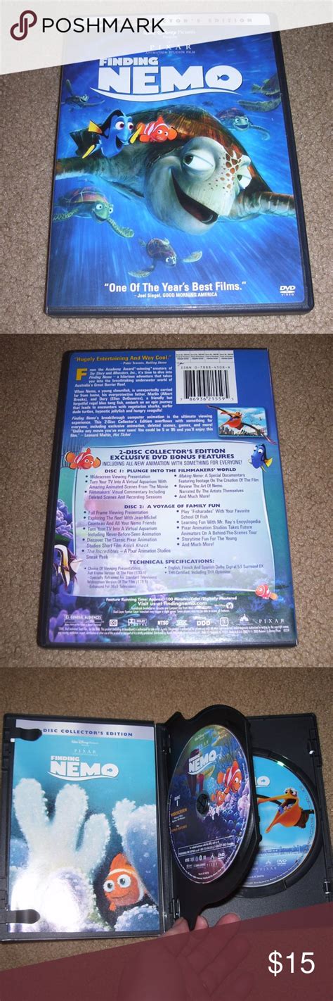 FINDING NEMO DVD 2 Disc Collectors Edition Finding Nemo Dvd Walt