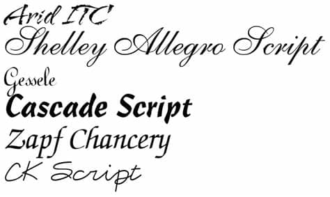 Licensed for personal and commercial use. 11 Example Calligraphy Fonts Images - Script Font Samples ...