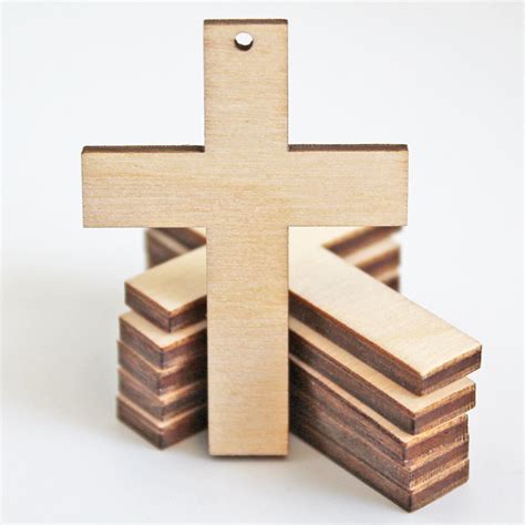 All Sizes Bulk 12pc To 100pc Unfinished Wood Laser Cutout Solid Cross