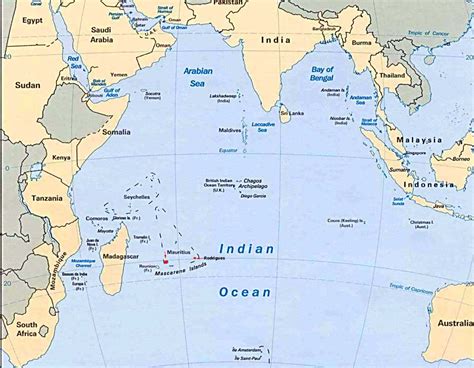 Map Of Countries In Indian Ocean World Map