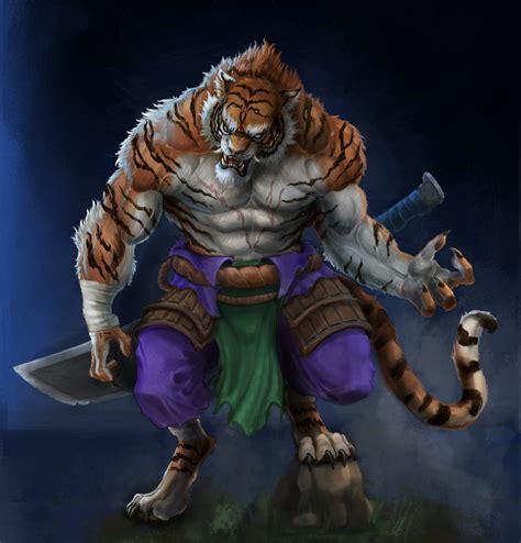My Anthropomorphic Tiger Warrior Character Rprocreate