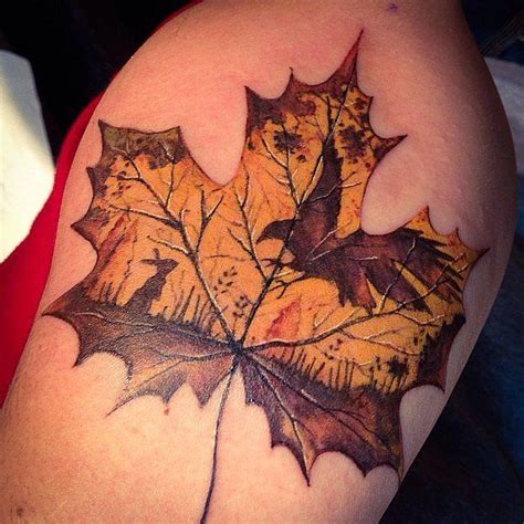 20 Fall Inspired Tattoos That Show Off The Dreamiest Autumn Leaves