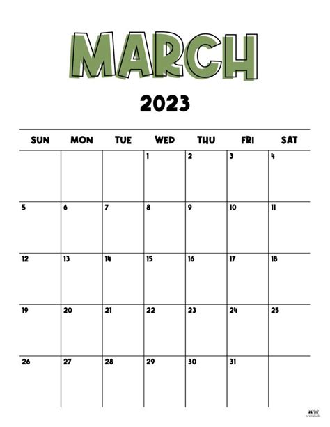 March 2023 Calendars 50 Free Printables Printabulls Artofit