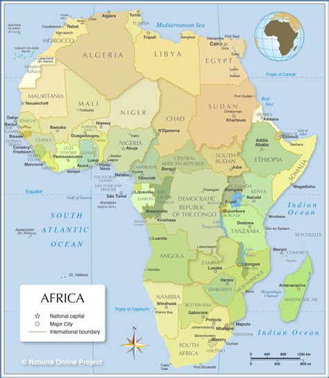 Map Of Africa With Capital Cities