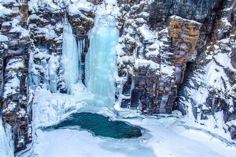 Frozen Waterfall In Abisko Np Sweden By Dako9 Waterfalls Climbing