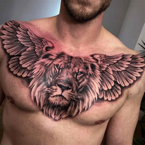 Full Lion Chest Tattoo