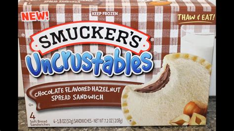 Smuckers Uncrustables Chocolate Flavored Hazelnut Review Youtube