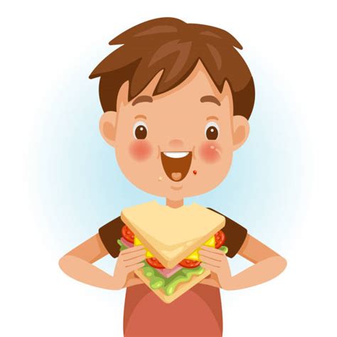 Boy Eating Sandwich Illustrations Royalty Free Vector Graphics And Clip