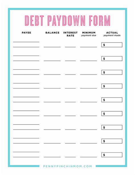 Printable debt worksheet all pages are 100% free.printable template gallery