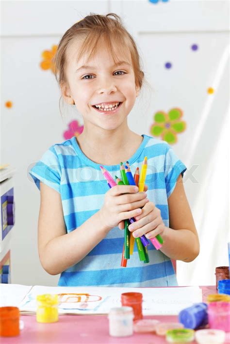 Kinder Malen Stock Bild Colourbox
