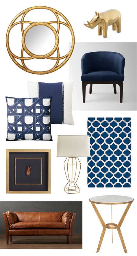 Going gold with home decor accents by amy of the blissful bee. Navy & Gold | Gold home decor, Navy living rooms, Home ...
