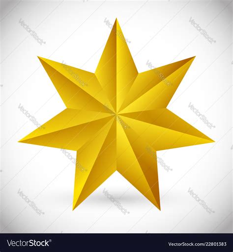 3d Faceted Beveled 6 Pointed Star Royalty Free Vector Image