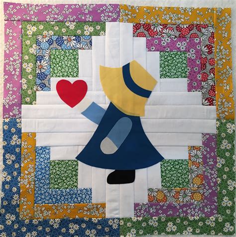Press all of the seams in one direction. Sunbonnet Sue and Overall Sam
