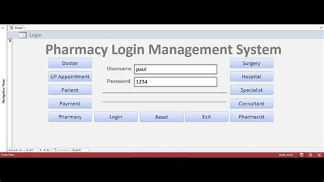 How To Create Pharmacy Management System In Access Using VBA Part 1