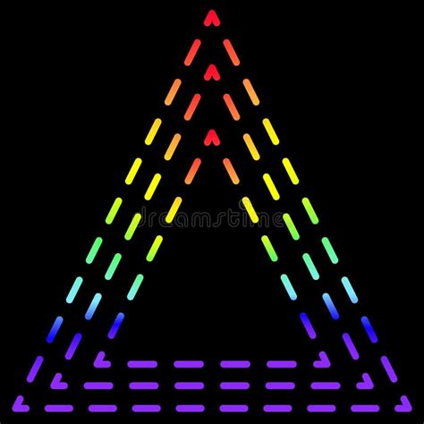 Rainbow Triangle Consisting Dashed Line Isolated Black Stock Vector