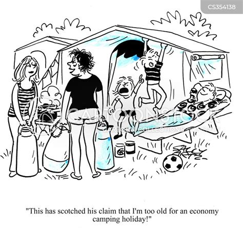 Economy Camping Holiday Cartoons And Comics Funny Pictures From Cartoonstock