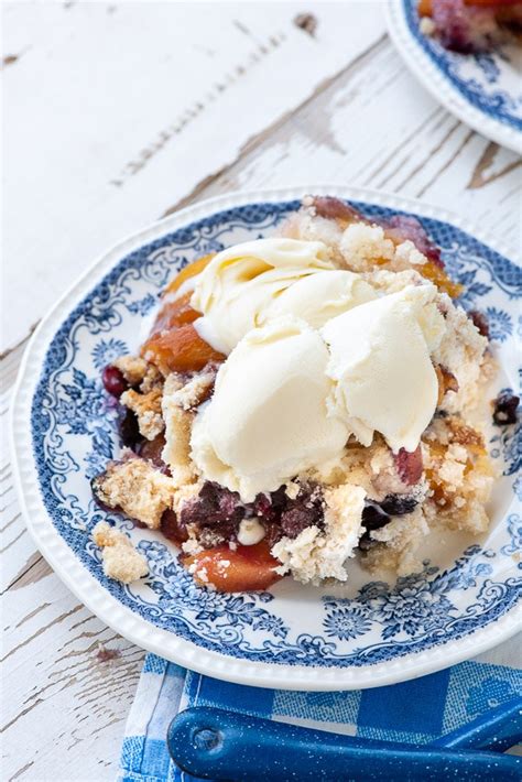 Using canned fruit in cobbler the recipe below calls for canned peaches, so no swap is necessary. Peach Blueberry Cobbler in the Slow Cooker! An Easy Year ...