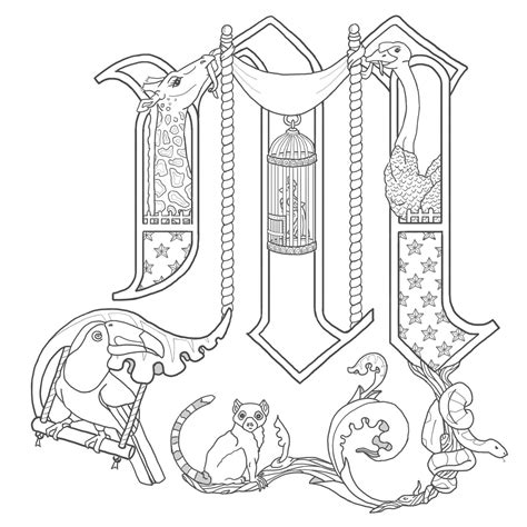 Illuminated Manuscript Letter Page Coloring Pages