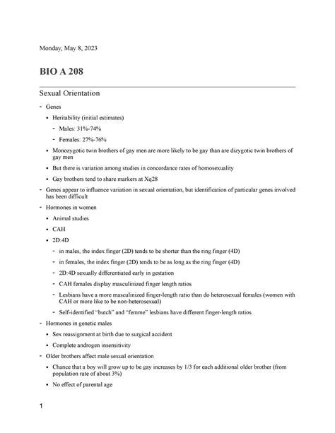 Bio A 208 Sexual Orientation Monday May 8 2023 Bio A 208 Sexual