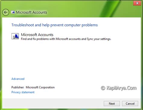 Microsoft Account And Windows Store Apps Troubleshooters For