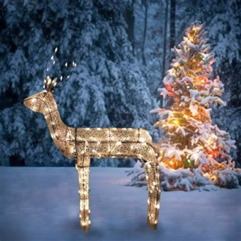 48 3 D Glitter Animated Standing Buck Reindeer Lighted Christmas Yard