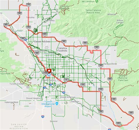 Routemapscuesheetssag El Tour De Tucson